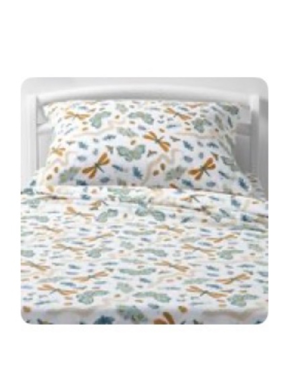 Toddler Insect Print Cotton Kids' Sheet Set Pillowfort Standard Crib 3 piece bug - Picture 3 of 3